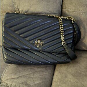 Tory Burch Kira Chevron Convertible Shoulder Bag Black
